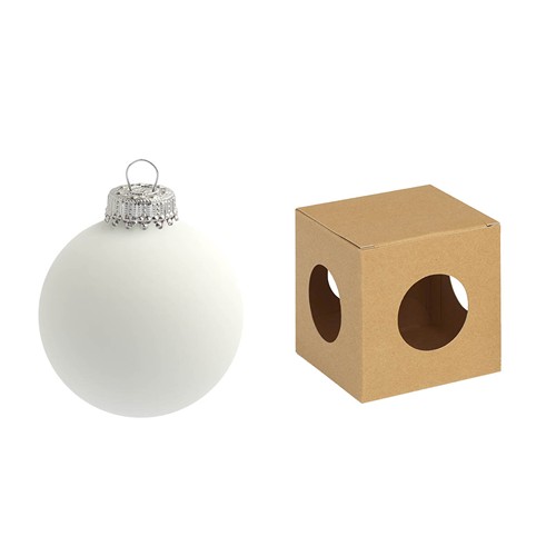 Boule de Noël 8 cm avec tampographie 4-5 couleurs (recto) - en boîte ECO - couronne argentée - MADE IN GERMANY Boule de Noël 8 cm avec tampographie 4-5 couleurs (recto) - en boîte ECO - couronne argentée - MADE IN GERMANY