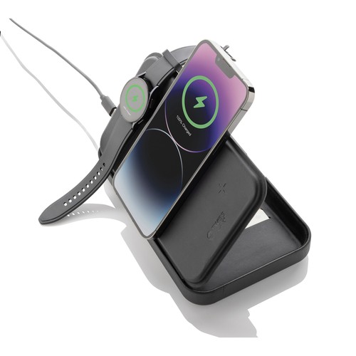 Étui de voyage avec chargeur 3 en 1 en PU RCS Swiss Peak