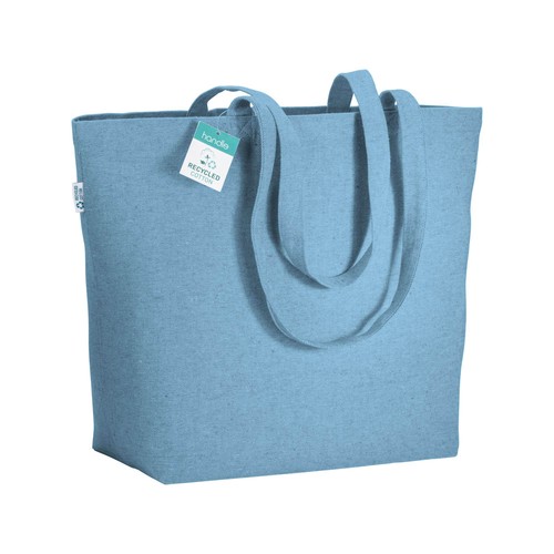 280g/m2 recycled cotton shopping bag, long handles and gusset