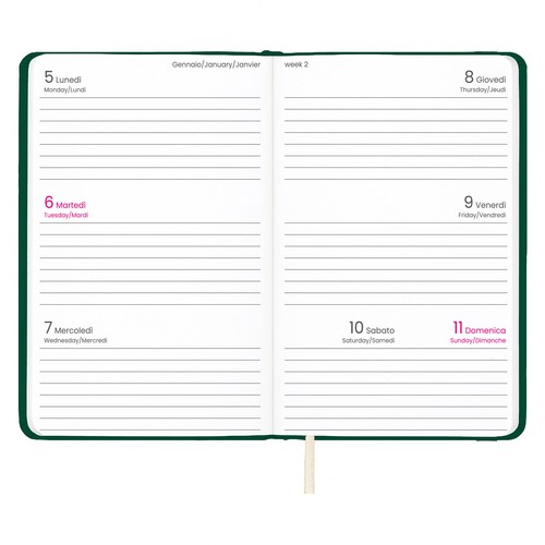 Weekly 2026 PU hard cover pocket diary