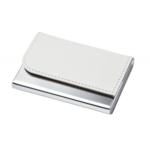 BUSINESS CARD HOLDER METAL - WHITE PU BUSINESS CARD HOLDER METAL - WHITE PU