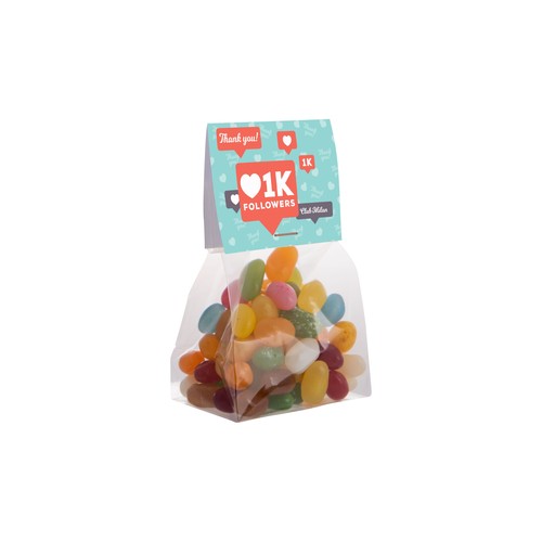 Blokzakje met kopkaartje en 100 gram snoep
