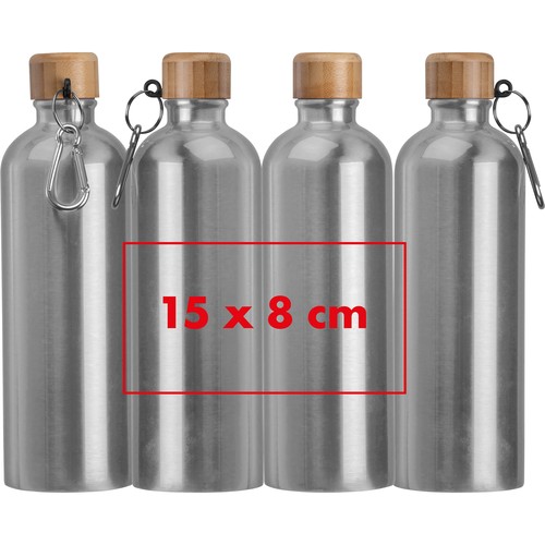 Drinkfles van rvs met karabijnhaak, 750 ml