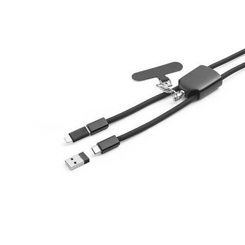 ZEWAIL. Lanière avec support pour smartphone inclus, câble USB-C et divers adaptateurs en ABS recyclé et TPE recyclé ZEWAIL. Lanière avec support pour smartphone inclus, câble USB-C et divers adaptateurs en ABS recyclé et TPE recyclé