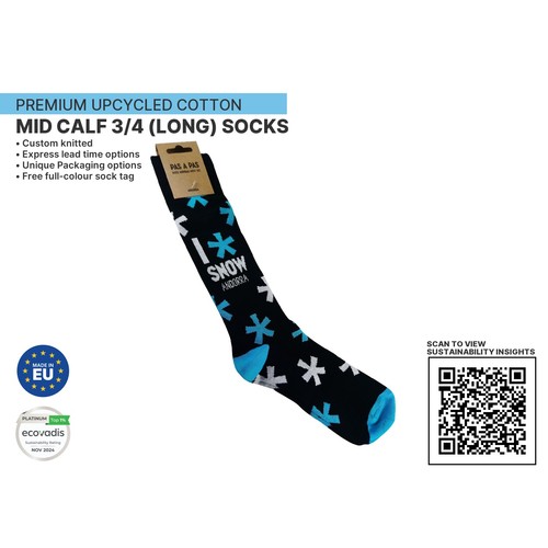 Premium UPCYCLED Mid Calf 3/4 (Long sock) by KINGLY