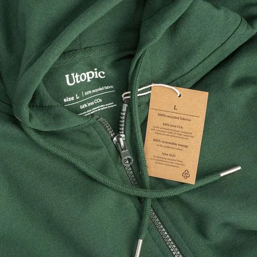 100% regenerated fabric unisex hooded sweatshirt
