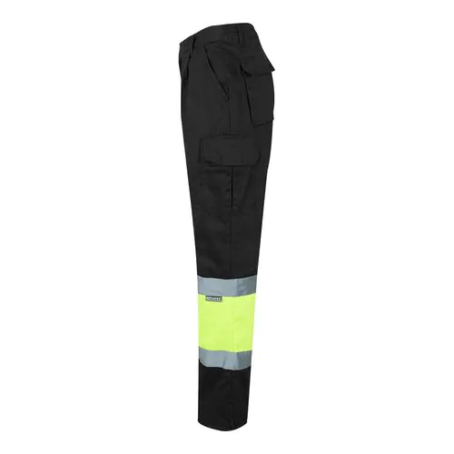 VL ATHENA. Pantalon bicolore en sergé (210g/m²), doublé, multi-poches, en coton (20%) et polyester (80%)