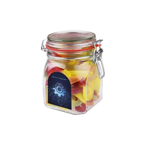 Weck jar 0,9 liters, filled with candy Weck jar 0,9 liters, filled with candy