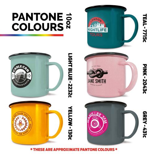 Tasses en émail de qualité supérieure (285ml/10oz) - Couleur