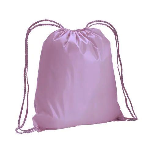 210T polyester backpack with drawstring closure and reinforced corners