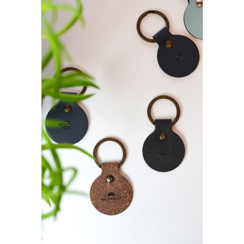 Recycled Leather Keyring Round Recycled Leather Keyring Round