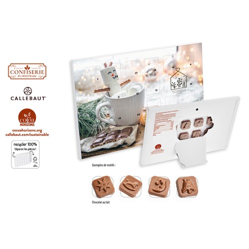 Desk Advent Calendar individual print, Callebaut Milk chocolate calendar