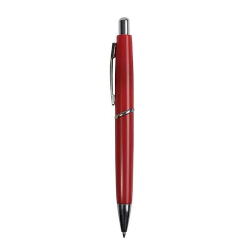 ABS plastic snap pen with coloured barrel and metal clip, jumbo refill