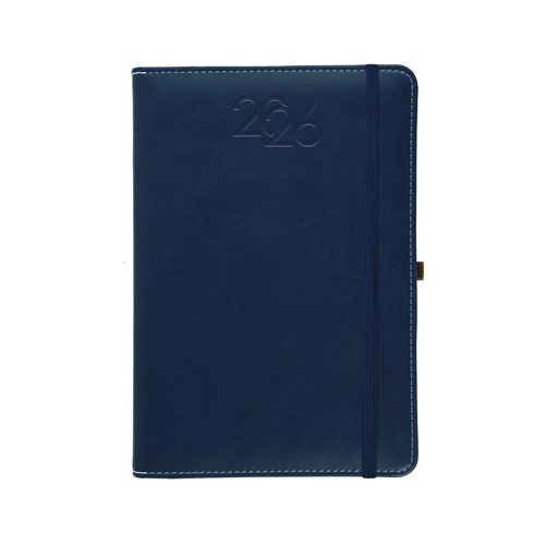 Agenda journalier 2026, couverture rigide en PU thermocollé avec piqûres sur les bords