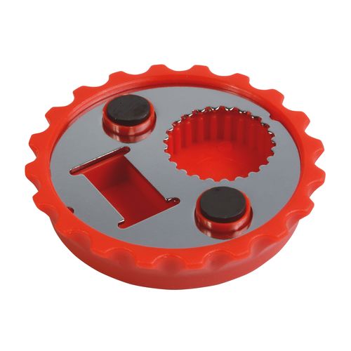 ABS and metal, bottle top-shaped, screw-top and bottle opener with magnets