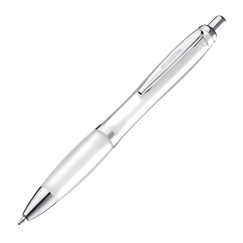 Transparent ball pen with rubber grip