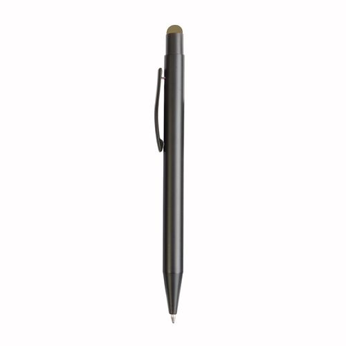 Aluminum push button ball pen with colored touch screen and laser engraved logo