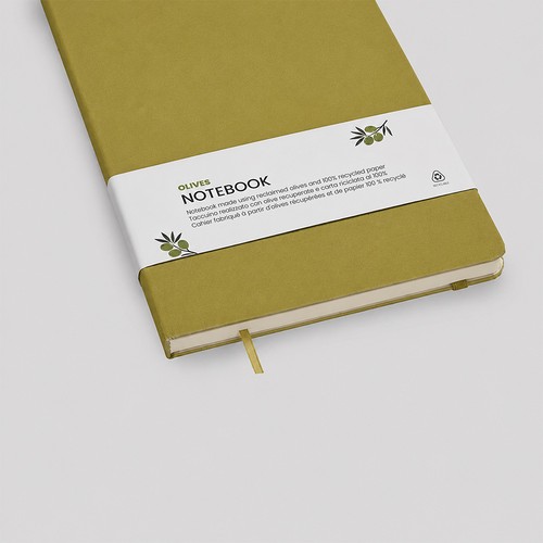 Carnet de notes avec couverture en résidus de fruits et fermeture élastique