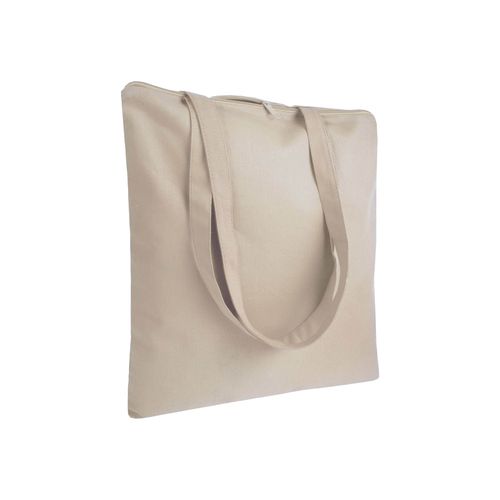 220 g/m2 cotton shopping bag, long handles, zip closure 220 g/m2 cotton shopping bag, long handles, zip closure