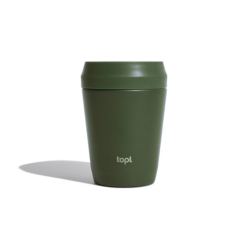 Topl Recycled Staal To Go beker gepatenteerd 360 Lid 235ml