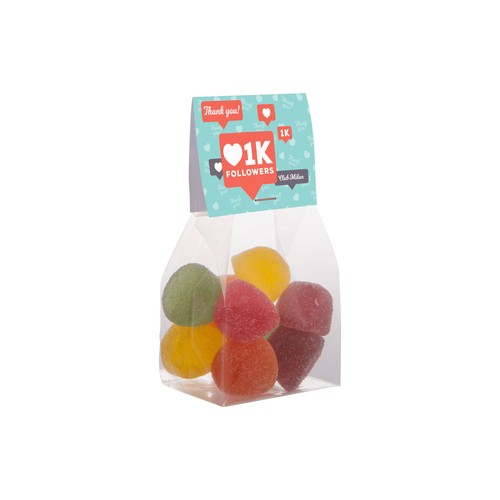 Blokzakje met kopkaartje en 100 gram snoep