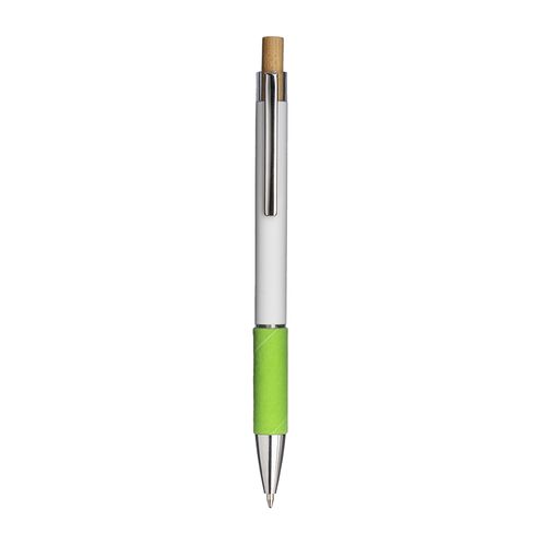 Penna a scatto in alluminio. Impugnatura colorata effetto vellutato