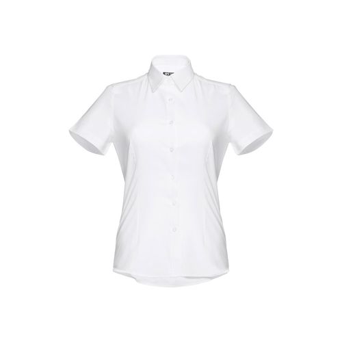 THC LONDON WOMEN WH. Camicia oxford da donna a maniche corte. Colore bianco THC LONDON WOMEN WH. Camicia oxford da donna a maniche corte. Colore bianco