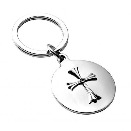 KEYCHAIN ROUND WITH "CROSS"