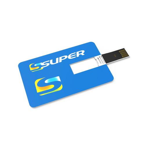 USB Stick Credit Card (Blanc, 16 Go 2.0, Pas de téléversement de données, Impression en quadrichromie recto)