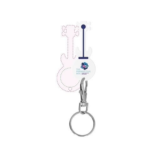 PORTE-CEL MOUSQUETON AVEC JETON FORME GUITARE PORTE-CEL MOUSQUETON AVEC JETON FORME GUITARE