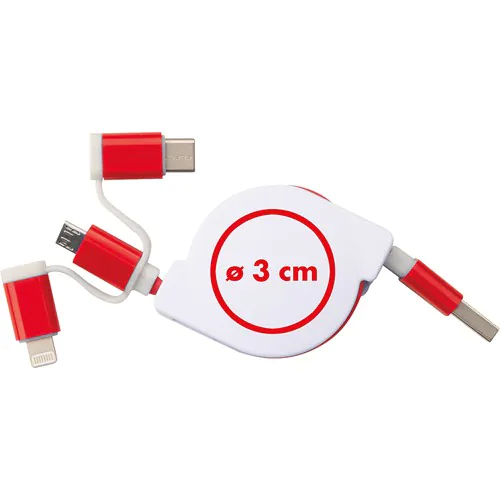 Extendable charging cable with 3 plugs Extendable charging cable with 3 plugs