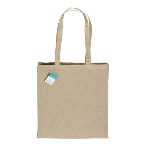 190 g/m2 recycled cotton shopping bag, long handles and gusset