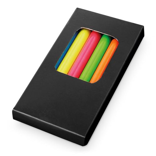 MEMLING. Boîte à crayons avec 6 crayons de couleur