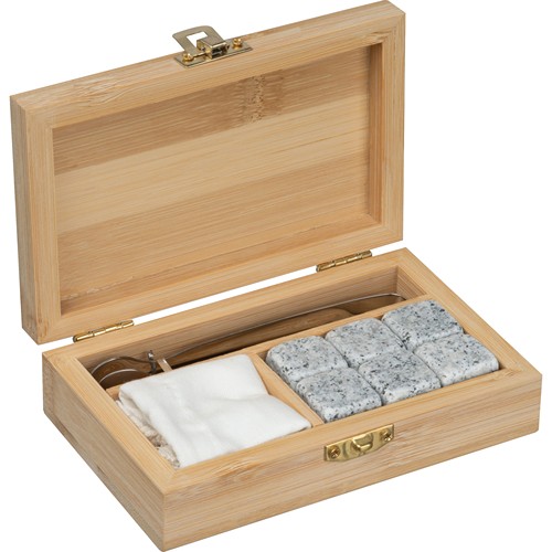 Ice cube set in Bamboo case