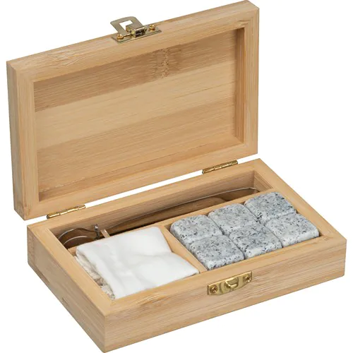 Ice cube set in Bamboo case