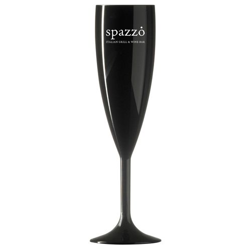 Flûte à Champagne en plastique réutilisable (187ml/6.6oz) Noir et Blanc