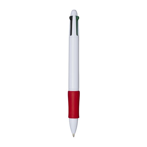 Penna a scatto in plastica 4 refill. Impugnatura gommata