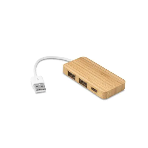 MOSER. HUB con 2 porte USB-A e 1 USB-C in bambù MOSER. HUB con 2 porte USB-A e 1 USB-C in bambù