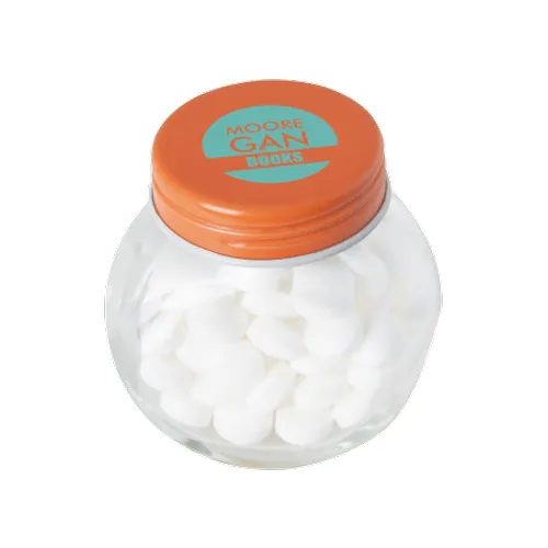 Kleine glazen pot mints