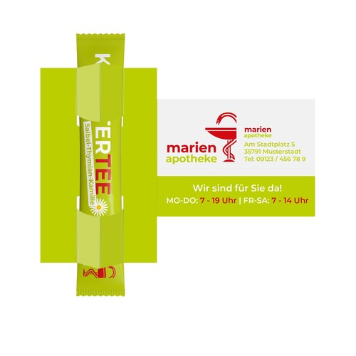 Tea-V-Card - Biglietto da visita incl. 1 TeaStick "Design Personalizzato"