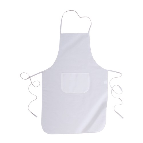 100% cotton/cotton twill (180 g/m2) long white cooking apron with front pocket, 60 x 92 cm 100% cotton/cotton twill (180 g/m2) long white cooking apron with front pocket, 60 x 92 cm