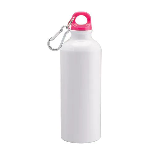 Bidon de aluminio con mosquetón, 500ml. Adecuado para sublimación Bidon de aluminio con mosquetón, 500ml. Adecuado para sublimación