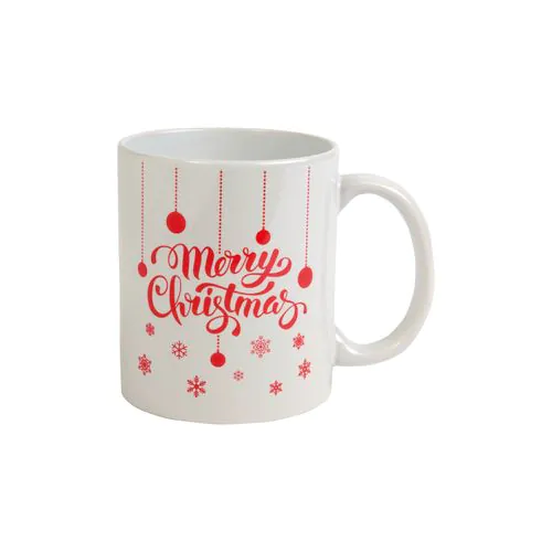 Sublimating ceramic mug with christmas printing included