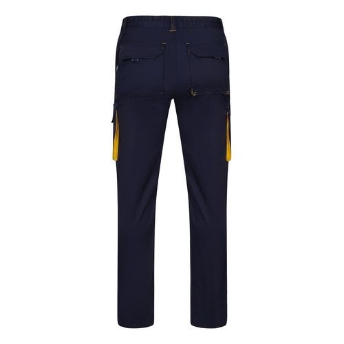 VL FIDES. Two-tone, multi-pocket stretch trousers (240g/m²), in cotton (46%), EME (38%) and polyester (16%)