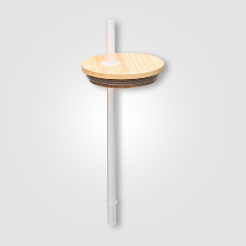 Cádiz Glasbecher mit Bambusdeckel - 500 ml Cádiz Glasbecher mit Bambusdeckel - 500 ml