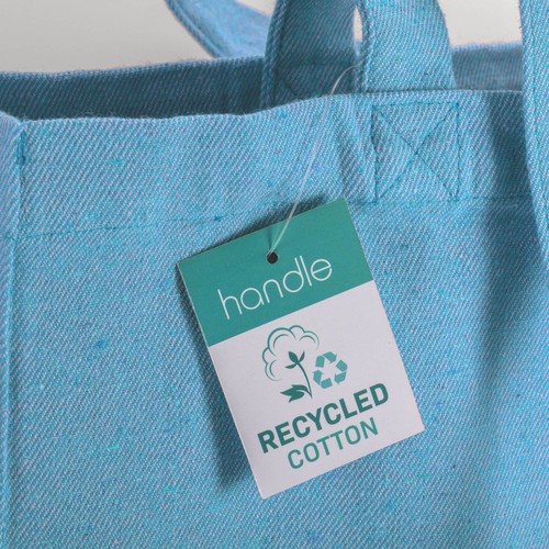 280g/m2 recycled cotton shopping bag, long handles and gussets