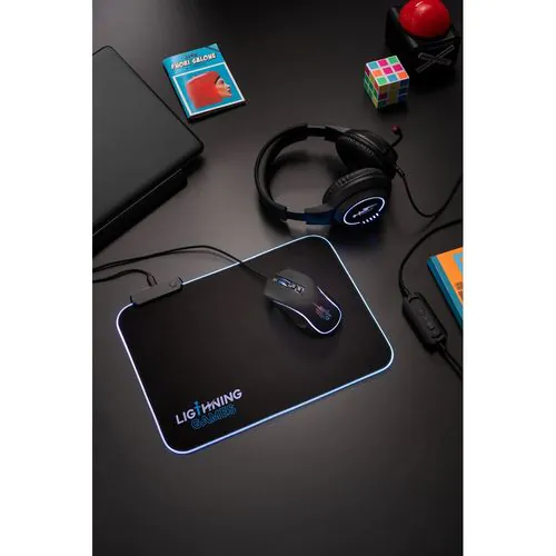 THORNE MOUSEPAD RGB. Gaming-Mauspad mit RGB-LED-Leuchten aus Polyester