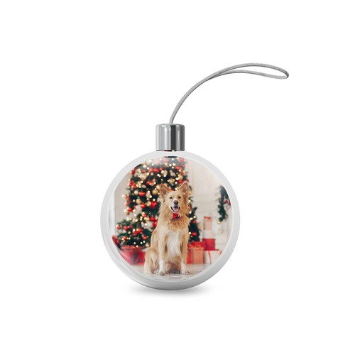 Boule de Noël Photo Personnalisée – Cristalline, Pleine Couleur