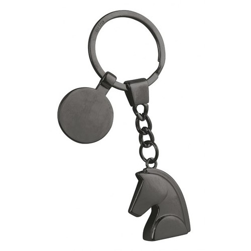 BURNISHED 3D HORSE HEAD KEY RING