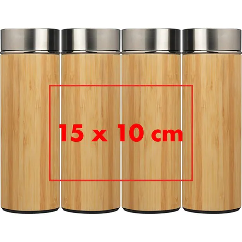 Bottiglia in acciaio inossidabile con infusore in bamboo RAMON Bottiglia in acciaio inossidabile con infusore in bamboo RAMON